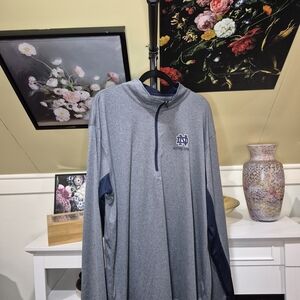 Colosseum Navy and Gray Notre Dame Quarter-Zip Pullover 1667/325